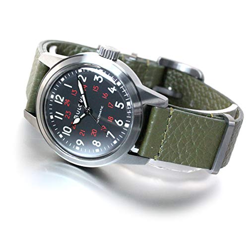 Bulova Unisex Analog Automatisch Uhr mit Echtes Leder Armband 98A255