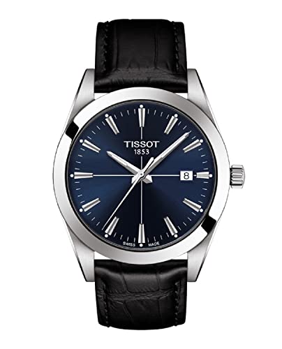 Tissot Herren-Armbanduhr Gentleman Quarz Edelstahl schwarz T1274101604101, schwarz, Quarz-Uhrwerk