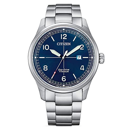 Citizen Herren Analog Japanisches Quarzwerk Uhr mit Titan Armband BM7570-80L