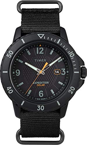 Timex Expedition Gallatin Solar Herren-Armbanduhr, 44 mm, mit schwarzem Nylon-Armband TW2U30300